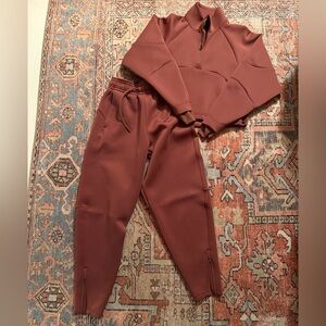 Nike Prima Women’s 1/2 zip Top & Jogger Pant Set Terra Cotta XS